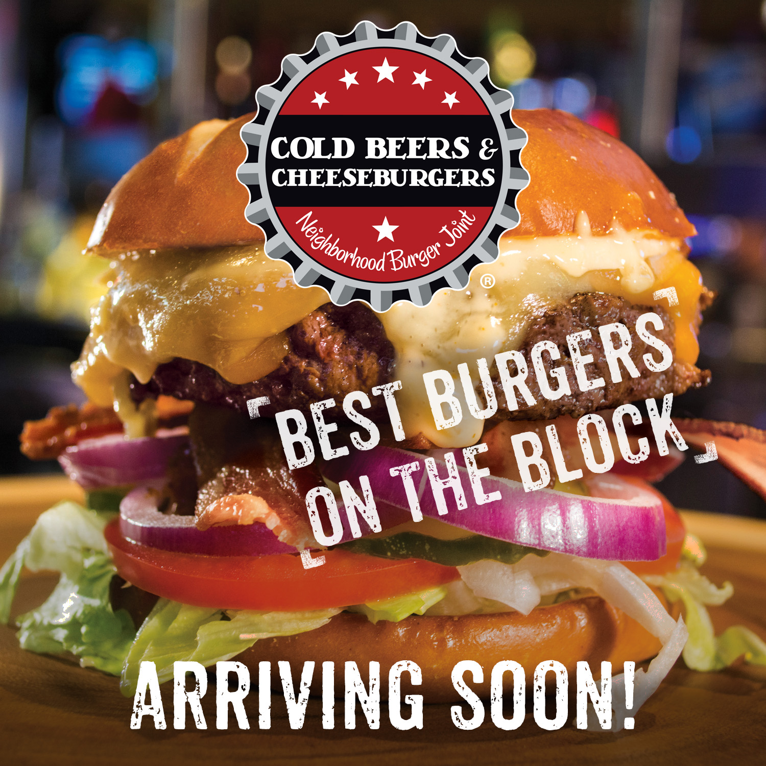 Cold Beers & Cheeseburgers coming soon graphic